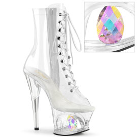 Pleaser MOON-1021C-DIA Stivaletti Con Plateau Trasparente...