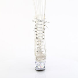 Pleaser MOON-1021C-DIA Stivaletti Con Plateau Trasparente...