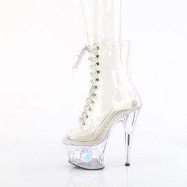 Pleaser MOON-1021C-DIA Stivaletti Con Plateau Trasparente EU-35 / US-5