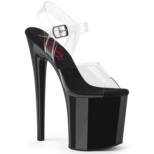 Pleaser NAUGHTY-808 Sandali Con Plateau Trasparente Nero EU-37 / US-7
