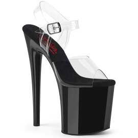 Pleaser NAUGHTY-808 Sandali Con Plateau Trasparente Nero EU-37 / US-7