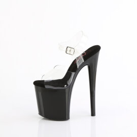 Pleaser NAUGHTY-808 Sandali Con Plateau Trasparente Nero EU-37 / US-7