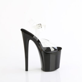 Pleaser NAUGHTY-808 Sandali Con Plateau Trasparente Nero EU-37 / US-7