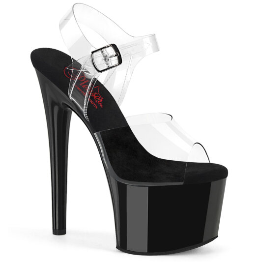 Pleaser PASSION-708 Sandali Con Plateau Trasparente Nero EU-35 / US-5