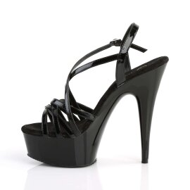 Pleaser Sandali DELIGHT-613 Vernice Nero/Nero EU-42 / US-12