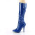 Pleaser SEDUCE-2000 Stivali Al Ginocchio Vernice Blu EU-37 / US-7