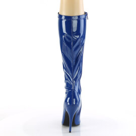 Pleaser SEDUCE-2000 Stivali Al Ginocchio Vernice Blu EU-40 / US-10