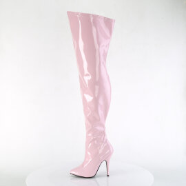 Pleaser SEDUCE-3000WC Stivali Sopra Il Ginocchio Vernice Rosa Pastello EU-37 / US-7