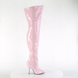 Pleaser SEDUCE-3000WC Stivali Sopra Il Ginocchio Vernice Rosa Pastello EU-37 / US-7