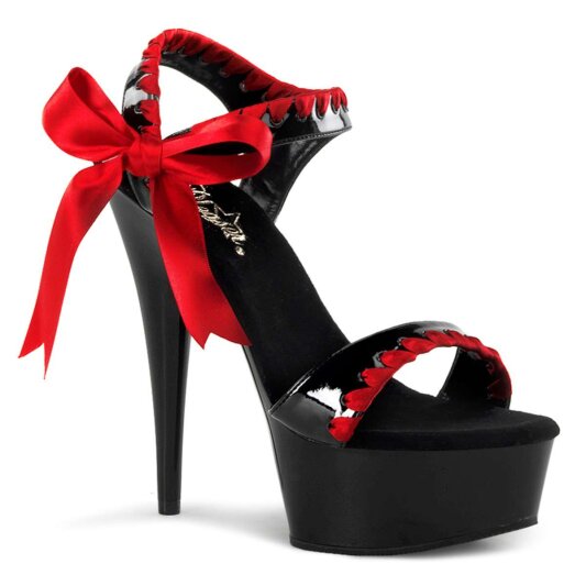 Pleaser Sandali DELIGHT-615 Nero-Rosso/Nero EU-35 / US-5