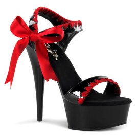 Pleaser Sandali DELIGHT-615 Nero-Rosso/Nero EU-35 / US-5