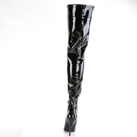 Pleaser SEDUCE-4000 Stivali Sopra Il Ginocchio Vernice Nero EU-37 / US-7