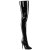 Pleaser SEDUCE-4000 Stivali Sopra Il Ginocchio Vernice Nero EU-37 / US-7