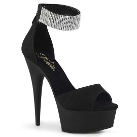 Pleaser Sandali DELIGHT-625 Finto Camoscio Nero/Nero...