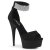 Pleaser Sandali DELIGHT-625 Finto Camoscio Nero/Nero Opaco EU-35 / US-5