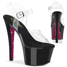 Pleaser SKY-308CRS Sandali Con Plateau Trasparente Strass...