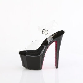 Pleaser SKY-308CRS Sandali Con Plateau Trasparente Strass Nero EU-37 / US-7