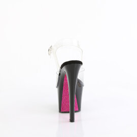 Pleaser SKY-308CRS Sandali Con Plateau Trasparente Strass Nero EU-37 / US-7