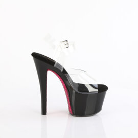 Pleaser SKY-308CRS Sandali Con Plateau Trasparente Strass Nero EU-37 / US-7