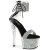 Pleaser SKY-327RSI Sandali Con Plateau Strass Argento Nero EU-37 / US-7