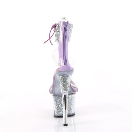 Pleaser SKY-327RSI Sandali Con Plateau Strass Argento Lavanda EU-35 / US-5