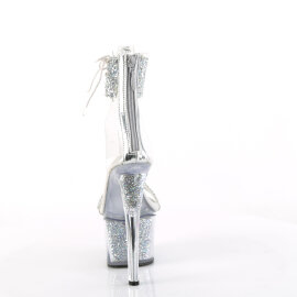 Pleaser SKY-327RSI Sandali Con Plateau Strass Argento EU-40 / US-10