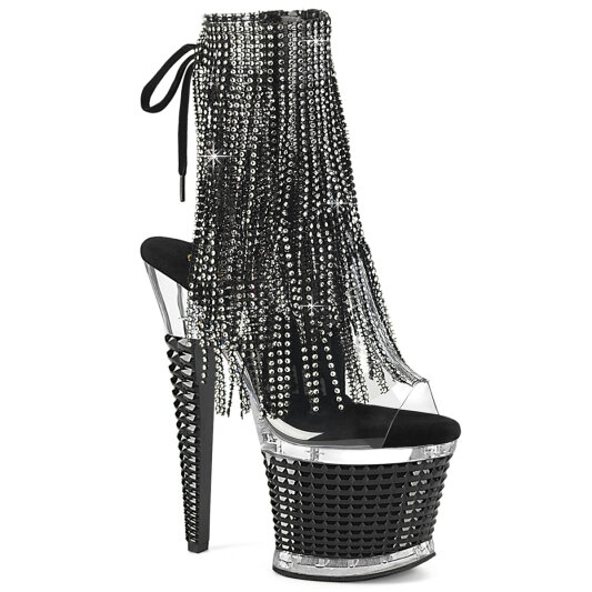 Pleaser SPECTATOR-1017RSF Sandali Con Plateau Trasparente Strass Nero EU-37 / US-7