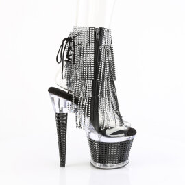 Pleaser SPECTATOR-1017RSF Sandali Con Plateau Trasparente Strass Nero EU-37 / US-7