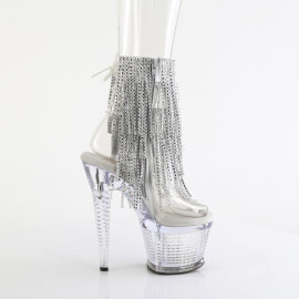 Pleaser SPECTATOR-1017RSF Sandali Con Plateau Trasparente Strass Argento EU-37 / US-7