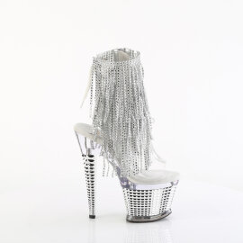 Pleaser SPECTATOR-1017RSF Sandali Con Plateau Cromato Trasparente Strass Argento EU-37 / US-7