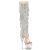Pleaser SPECTATOR-3019C-RSF Stivali Sopra Il Ginocchio Con Plateau Trasparente Strass Argento EU-37 / US-7
