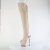 Pleaser SPECTATOR-3030 Stivali Sopra Il Ginocchio Con Plateau Similpelle Trasparente Beige EU-37 / US-7