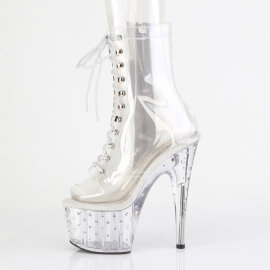 Pleaser STARDUST-1021C-7 Stivaletti Con Plateau Trasparente Strass Trasparente EU-35 / US-5
