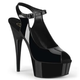 Pleaser Sandali DELIGHT-655 Vernice Nero/Nero EU-36 / US-6