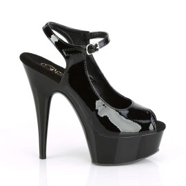 Pleaser Sandali DELIGHT-655 Vernice Nero/Nero EU-36 / US-6