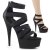 Pleaser Sandali DELIGHT-659 Fascia Elastica-Similpelle Nero/Nero Opaco EU-35 / US-5