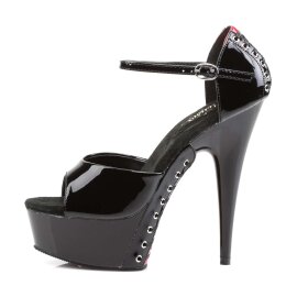 Pleaser Sandali DELIGHT-660FH Vernice Nero-Rosso/Nero EU-36 / US-6