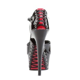 Pleaser Sandali DELIGHT-660FH Vernice Nero-Rosso/Nero EU-36 / US-6