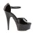 Pleaser Sandali DELIGHT-660FH Vernice Nero-Rosso/Nero EU-36 / US-6