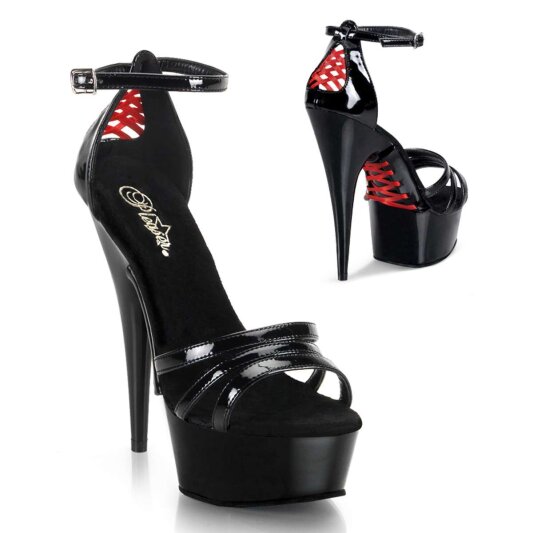 Pleaser Sandali DELIGHT-662 Vernice Nero/Nero EU-35 / US-5