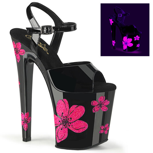 Pleaser XTREME-809HB Sandali Con Plateau Vernice Neon Nero EU-38 / US-8