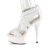 Pleaser Sandali DELIGHT-669 Fascia Elastica- Similpelle Bianco/Bianco EU-35 / US-5