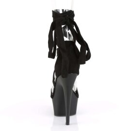Pleaser Sandali DELIGHT-671 Finto Camoscio Nero/Nero Opaco EU-35 / US-5