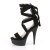 Pleaser Sandali DELIGHT-671 Finto Camoscio Nero/Nero Opaco EU-35 / US-5