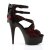 Pleaser Sandali DELIGHT-678LC Raso-Pizzo Rosso/Nero Opaco EU-37 / US-7