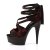 Pleaser Sandali DELIGHT-678LC Raso-Pizzo Rosso/Nero Opaco EU-38 / US-8