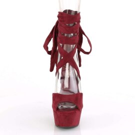 Pleaser Sandali DELIGHT-679 Finto Camoscio Borgogna EU-35...