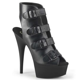 Pleaser DELIGHT-683 Stivaletti - Similpelle Nero/Nero...