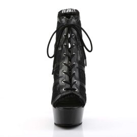 Pleaser DELIGHT-696LC Stivaletti - Pizzo Nero/Nero EU-41...