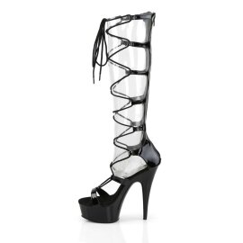 Pleaser Sandali DELIGHT-698 Vernice Nero/Nero EU-35 / US-5